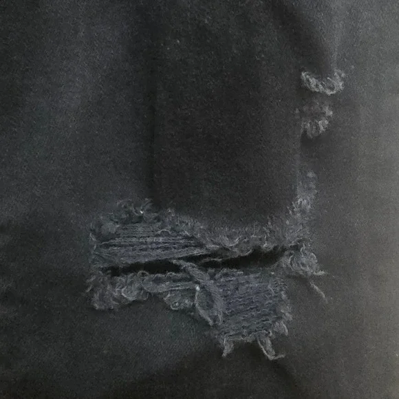 MOTHER Looker Ankle Fray Skinny Jeans 27 Black Distressed - Picture 14 of 16